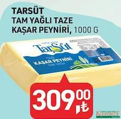 TARIM KREDİ TARSÜT TAM YAĞLI TAZE KAŞAR PEYNİRİ 1000 G TARIM KREDİ TARSÜT TAM YAĞLI TAZE KAŞAR PEYNİRİ 1000 G